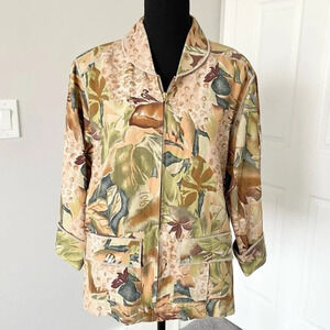 Vintage Y2K Mureli Zip Up Silk Linen  Blend Jacket